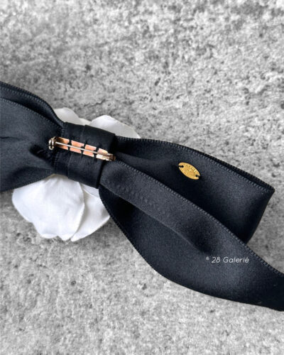 Chanel Black Flower/Ribbon Brooch