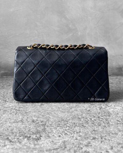 Chanel Black Mini Full Flap in Lambskin Leather and Gold Hardware
