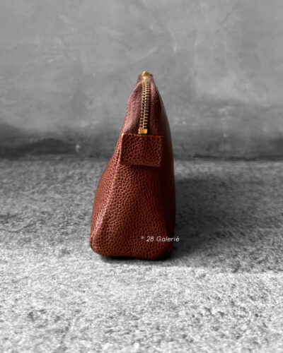 Chanel Brown Pouch in Caviar Leather and Gold Hardware