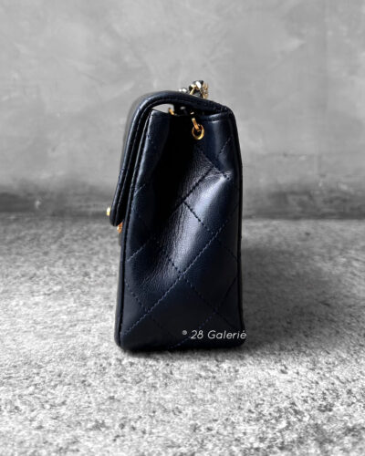 Chanel Deep Blue Mini Square in Lambskin Leather and Gold Hardware