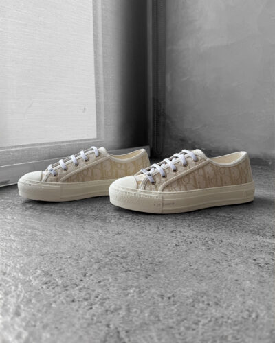 Christian Dior White/Gold Sneakers