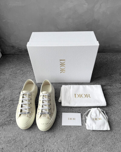 Christian Dior White/Gold Sneakers