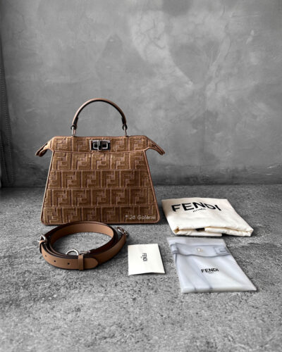 Fendi Small Brown Suede Peekabo
