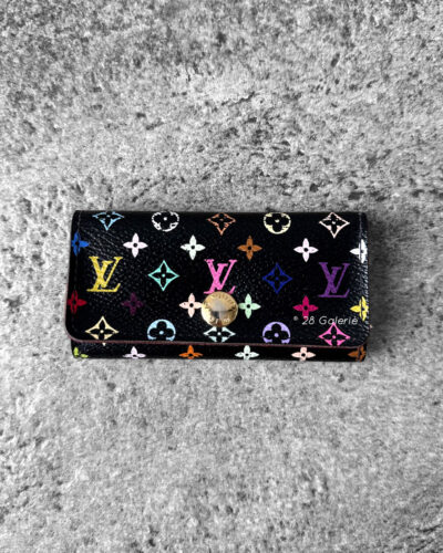Louis Vuitton Black Murakami Key Holder in Monogram Canvas and Gold Hardware