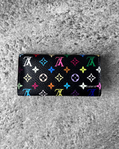 Louis Vuitton Black Murakami Key Holder in Monogram Canvas and Gold Hardware