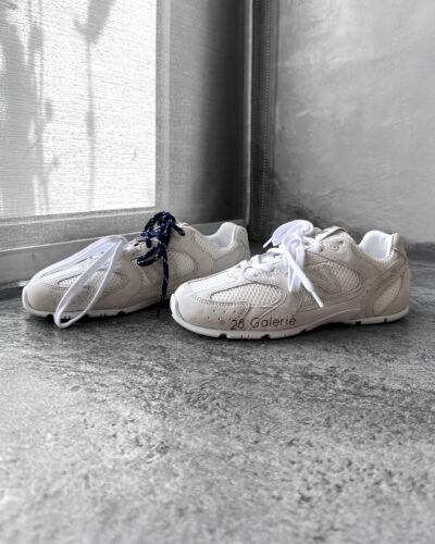 Miu Miu x New Balance White 530 Sneakers in Mesh/Suede Fabric