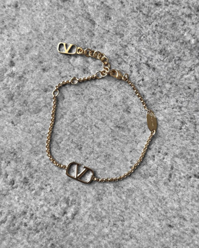 Valentino Garavani Plated Gold Signature Vlogo Bracelet