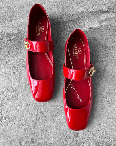 Valentino Garavani Red Mary-Jane Flats