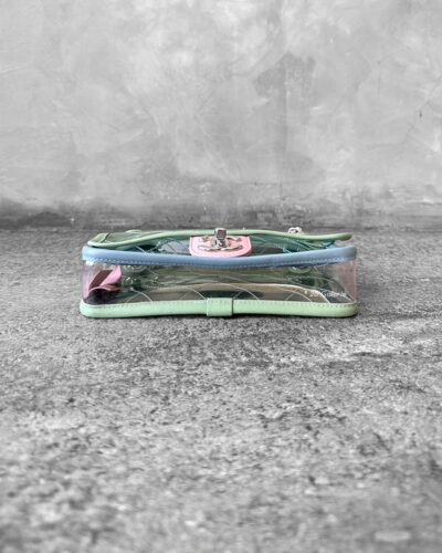 Chanel GreenBluePink Mini Coco Splash Flap PVC and Silver Hardware