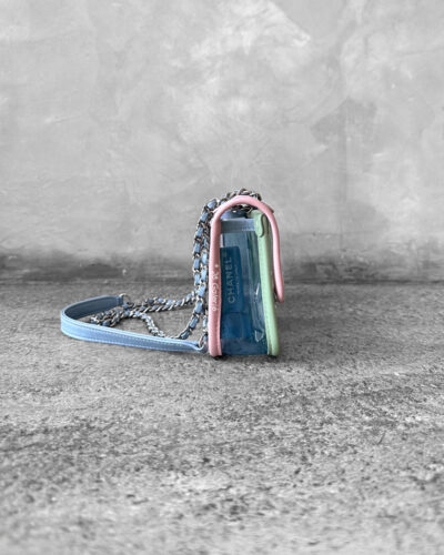 Chanel Pink/Green/Blue Mini Coco Splash Flap PVC and Silver Hardware