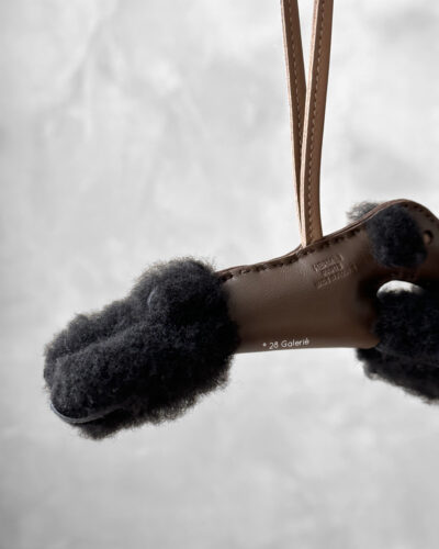 Hermes Black/Chocolat Budy Charm in Merinos Wool and Milo Lambskin