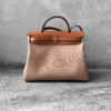 Hermes Natural Vache and Beton Toile Zip 31 Herbag and Gold Hardware