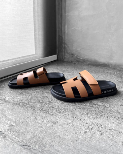 Hermes Naturel Chypre Sandal in Calfskin with Anatomical Rubber Sole