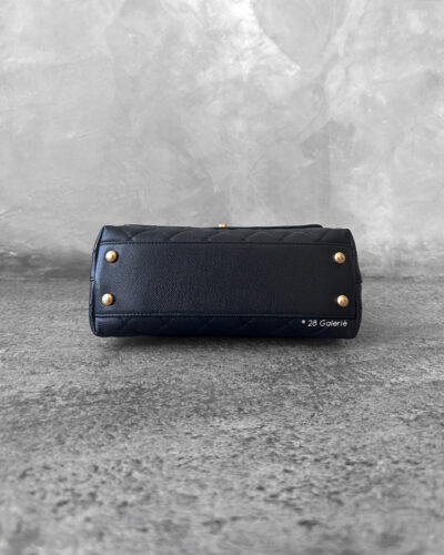 Chanel Black Mini Coco Top Handle in Caviar Leather and Gold Hardware
