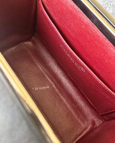 Chanel Black Top Handle Vanity Bag in Calfskin Leather and Silver Hardware