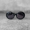 Chanel Black Vintage Round Runway Collectors Sunglass