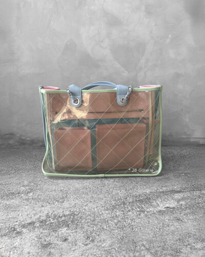 Chanel Blue/Green/Pink Medium Coco Splash Tote Bag in Quilted PVC and Silver Hardware