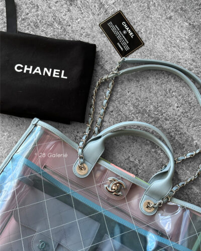 Chanel Blue/Green/Pink Medium Coco Splash Tote Bag in Quilted PVC and Silver Hardware