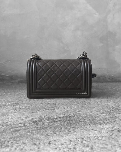 Chanel Choco-brown Small Le boy in Calfskin Leather and Aged Silver Hardware