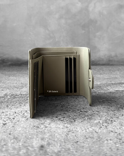 Chanel Khaki Green Tri-fold Wallet in Caviar Leather and Silver Hardware