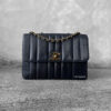 Chanel Vintage Navy Blue Medium Flap in Caviar Leather and 24k Gold Hardware