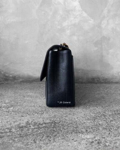 Chanel Vintage Navy Blue Medium Flap in Caviar Leather and 24k Gold Hardware