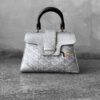 Goyard Limited Edition Silver Mini Saigon in Calfskin Leather/Goyardine Canvas and Silver Hardware