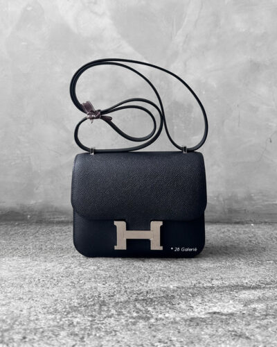 Hermes Noir Constance 18 in Epsom Leather and Palladium Hardware