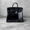 Hermes Noir Sac 32 in Black Box Leather and Ruthenium Hardware