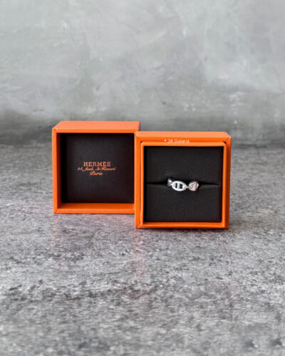 Hermes Silver Bagne De Chaîne D' Ancre Enchaînée Ring