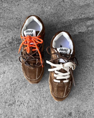 Miu Miu x New Balance Cinnamon 530 SL Sneakers in Suede Leather