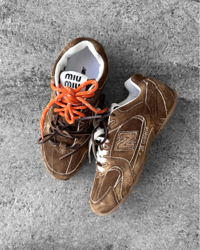 Miu Miu x New Balance Cinnamon 530 SL Sneakers in Suede Leather