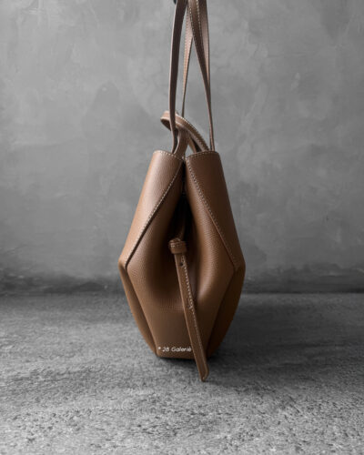 Polene Camel Mini Cyme in Texture Calfskin Leather with Suede Lining