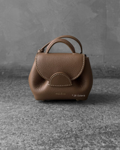 Polene Camel Numero Un Micro in Textured Calfskin Leather and Gold Hardware