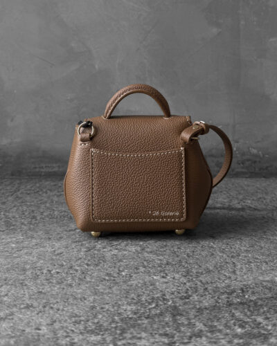 Polene Camel Numero Un Micro in Textured Calfskin Leather and Gold Hardware