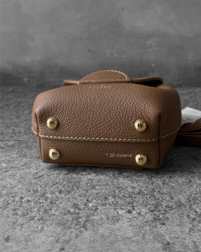 Polene Camel Numero Un Micro in Textured Calfskin Leather and Gold Hardware