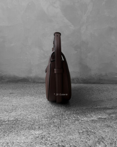 Polene Sandalwood Numero Dix Cross Body Bag in Textured Calfskin Leather and Gold Hardware