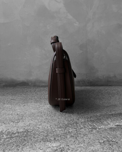 Polene Sandalwood Numero Dix Cross Body Bag in Textured Calfskin Leather and Gold Hardware