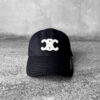 Celine Black with White Logo Baseball Cap
