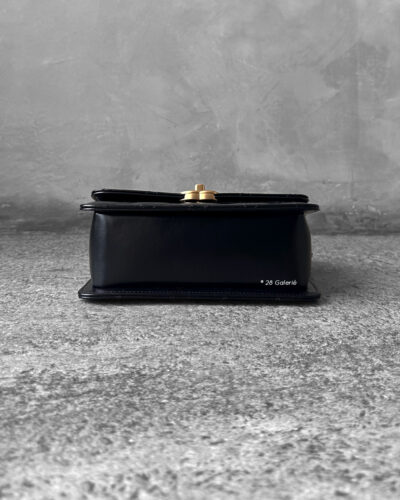 Chanel Black 24C Double Gold ball Mini Flap bag Calfskin
