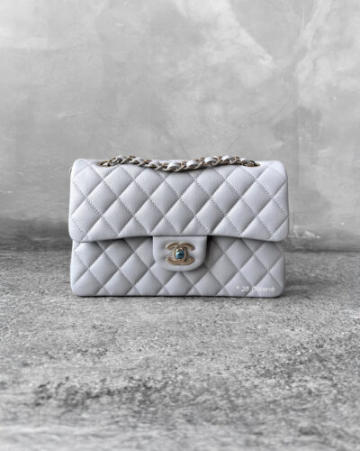Chanel Small 21A Dove Gray in Caviar Leather and Gold Hardware