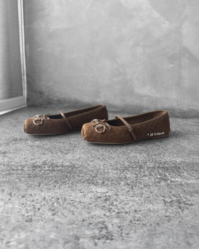 Gucci Brown 36EU Suede Ballet Flats with Horsebit Buckle