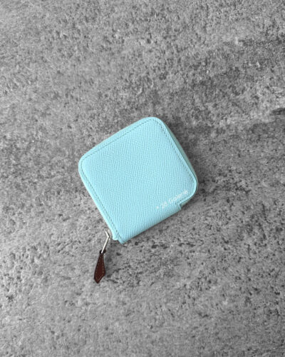 Hermes Bleu Brume Silk’In Compact Wallet in Epsom Leather and Palladium Hardware