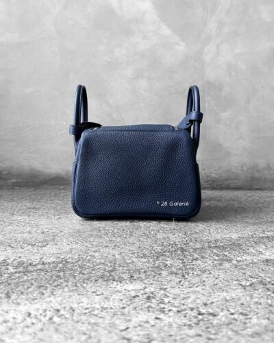 Hermes Blue Mini Lindy in Clemence Leather and Palladium Hardware