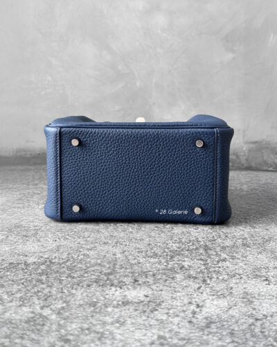 Hermes Blue Mini Lindy in Clemence Leather and Palladium Hardware