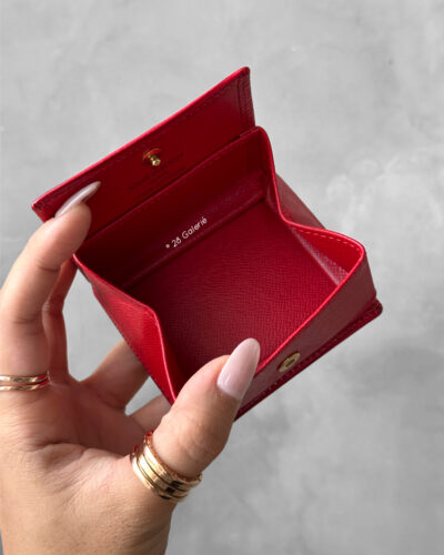 Louis Vuitton Red Porte Monnaie Square Coin Wallet in Epi Leather