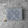 Louis Vuitton Washed Blue Denim Zippy Coin Wallet in Monogram Canvas and Gold Hardware