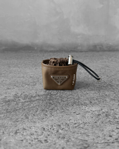 Prada Cork Beige Re-Nylon Mini Pouch Bag Charm