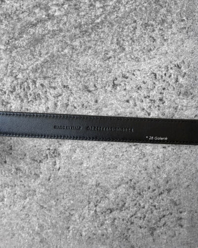 Saint Laurent 2cm Black Cassandre Belt in Crocodile Leather and Gold Hardware