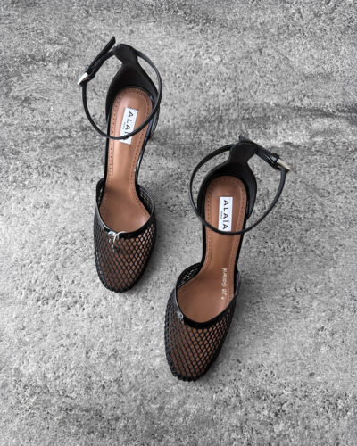 Alaia black High Fishnet Pumps in Mesh